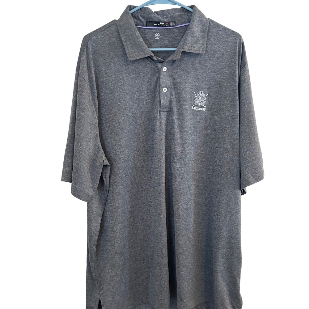 RLX Ralph Lauren Polo Shirt Mens XXL Gray Lansdowne Golf Performance Wicking - Picture 3 of 7